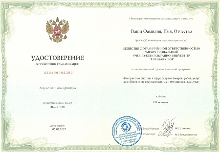 Профессионал 44-ФЗ. Повышение квалификации 120 часов (20 дней)